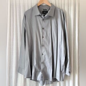 Kenneth Cole Awearness Men's Gray Dress Shirt Slim Fit